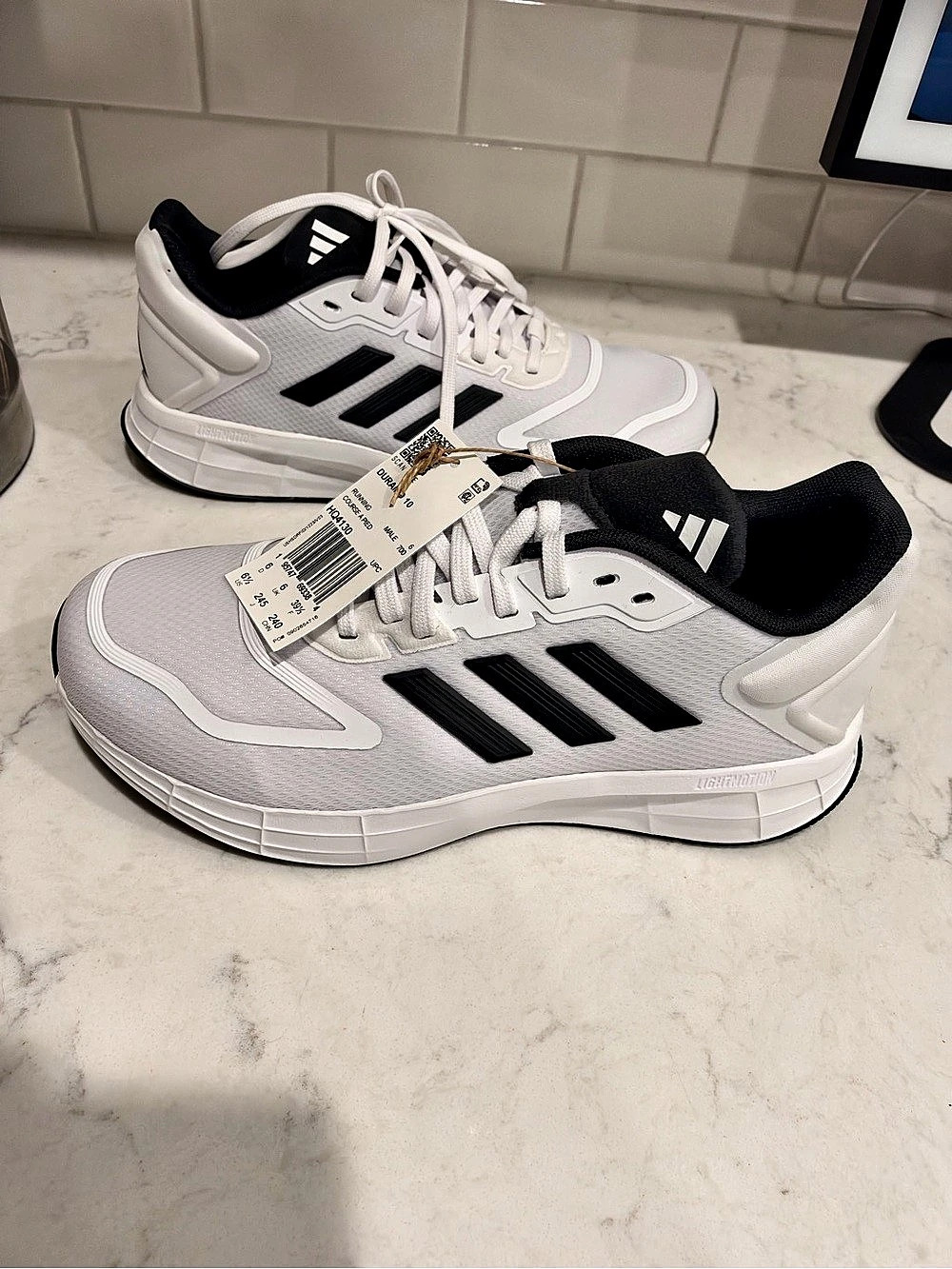 adidas Duramo 10 Running Shoes Women's Athletic Shoes White & Black US 8